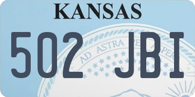 KS license plate 502JBI