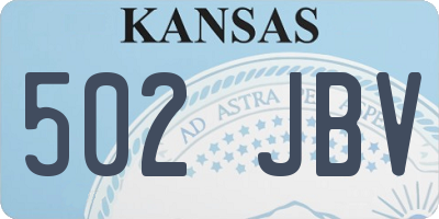 KS license plate 502JBV