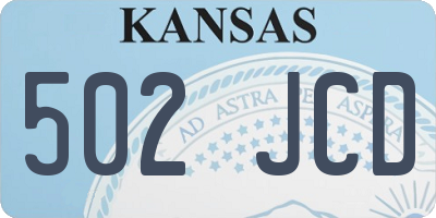 KS license plate 502JCD