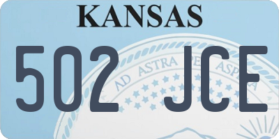 KS license plate 502JCE