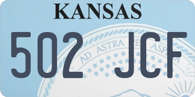 KS license plate 502JCF