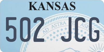 KS license plate 502JCG