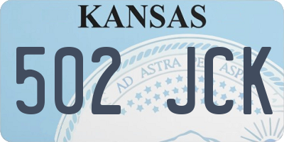 KS license plate 502JCK