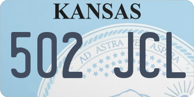KS license plate 502JCL