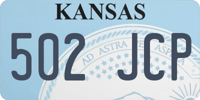 KS license plate 502JCP