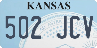 KS license plate 502JCV