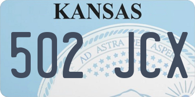KS license plate 502JCX