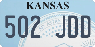 KS license plate 502JDD
