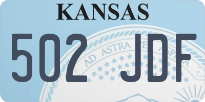 KS license plate 502JDF