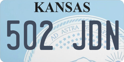 KS license plate 502JDN