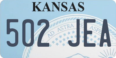 KS license plate 502JEA