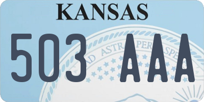 KS license plate 503AAA