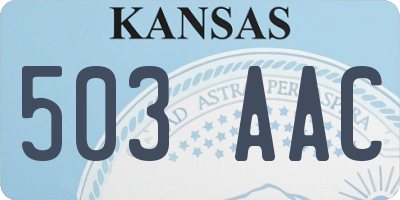 KS license plate 503AAC