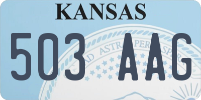 KS license plate 503AAG