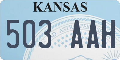 KS license plate 503AAH