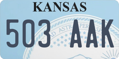 KS license plate 503AAK