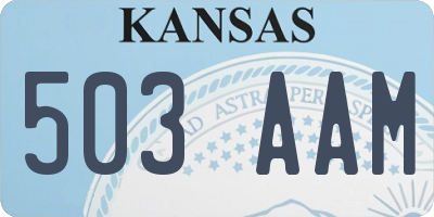 KS license plate 503AAM