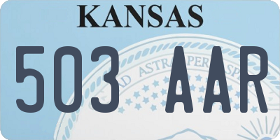 KS license plate 503AAR
