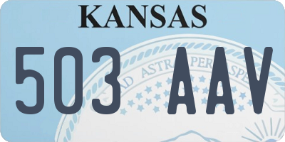 KS license plate 503AAV