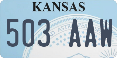 KS license plate 503AAW