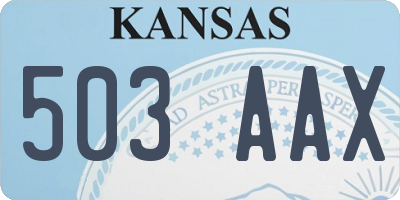 KS license plate 503AAX