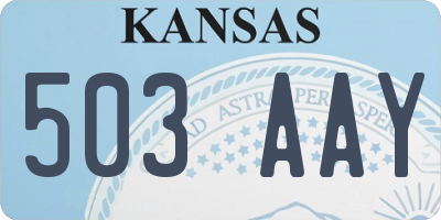 KS license plate 503AAY