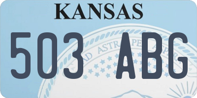 KS license plate 503ABG