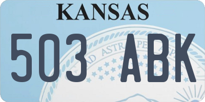 KS license plate 503ABK