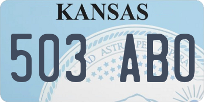 KS license plate 503ABO