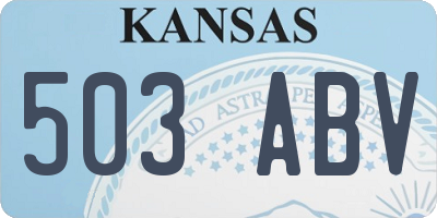 KS license plate 503ABV