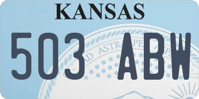 KS license plate 503ABW