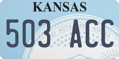 KS license plate 503ACC