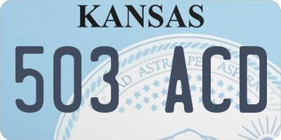 KS license plate 503ACD