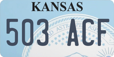 KS license plate 503ACF