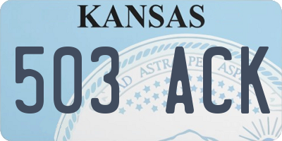 KS license plate 503ACK