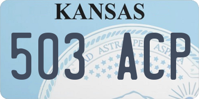KS license plate 503ACP