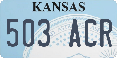 KS license plate 503ACR
