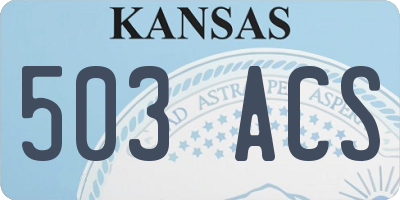 KS license plate 503ACS