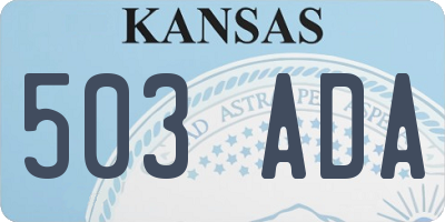 KS license plate 503ADA