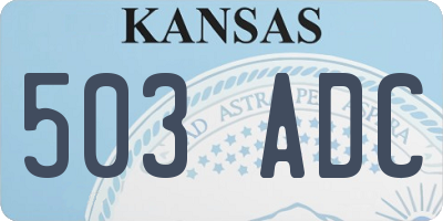 KS license plate 503ADC