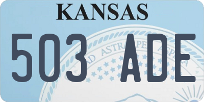 KS license plate 503ADE