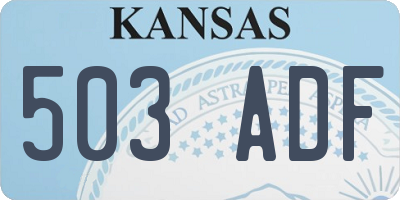 KS license plate 503ADF