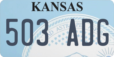 KS license plate 503ADG