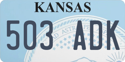KS license plate 503ADK