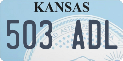 KS license plate 503ADL