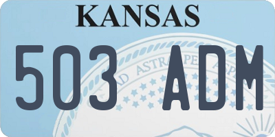 KS license plate 503ADM