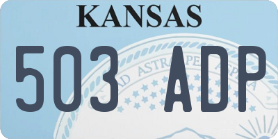 KS license plate 503ADP