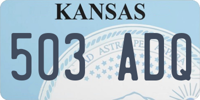 KS license plate 503ADQ