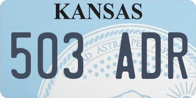 KS license plate 503ADR