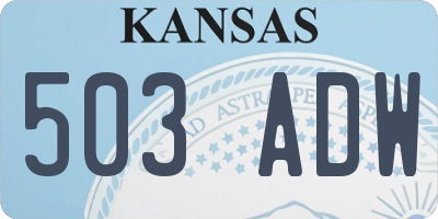 KS license plate 503ADW
